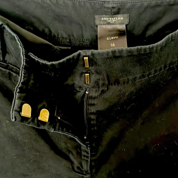 Anne Taylor CURVY BLACK TROUSERS PANTS SIZE 16 - Picture 4 of 4